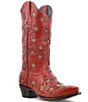 Color:Red - Image 1 - Marfa Star Stud Embellished Western Boots