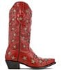 Color:Red - Image 2 - Marfa Star Stud Embellished Western Boots