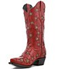 Color:Red - Image 5 - Marfa Star Stud Embellished Western Boots