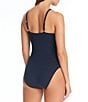Color:Black - Image 2 - Don't Mesh With Me Solid High Neck One Piece Swimsuit