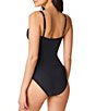 Color:Black - Image 2 - Kore Shirred Bandeau Underwire Tank One Piece Ruched Swimsuit