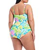 Color:Multi - Image 2 - Plus Size Spring It On Floral Shirred Underwire Sweetheart Neck One Piece Swimsuit