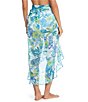 Color:Multi - Image 2 - What's New Jungle Cat Printed Chiffon Ruffle Wrap Pareo Swim Cover-Up