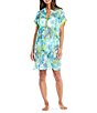 Color:Multi - Image 1 - What's New Jungle Cat Printed Chiffon V-Neck Short Sleeve Dress Swim Cover-Up