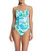 Color:Multi - Image 1 - What's New Jungle Cat Printed Scoop Neck Shirred Drawstring Underwire One Piece Swimsuit