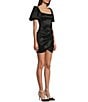 Color:Black - Image 3 - Club Puff Sleeve Slim Fitted Dress