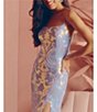 Color:Blue Multi - Image 5 - Straight Neck Sequin Pattern Long Gown