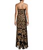Color:Black/Gold - Image 2 - Strapless Pattern Sequin Side Slit Long Dress