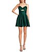 Color:Hunter - Image 1 - Sweetheart Neck Front Cut-Out Tie Back Fit-And-Flare Dress