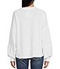 Color:Off White - Image 2 - Ribbed Long Sleeve Henley Knit Top