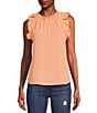 Color:Apricot - Image 1 - Ruffle Sleeve Woven Top