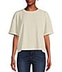 Color:Cream - Image 1 - Short Sleeve Ribbed Knit Top