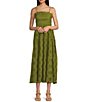 Color:Kiwi - Image 1 - Textured Tier Square Neck Dress
