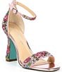 Color:Floral/Multi - Image 1 - Blue by Betsey Johnson Dani Floral Rhinestone Ankle Strap Dress Sandals