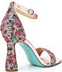 Color:Floral/Multi - Image 2 - Blue by Betsey Johnson Dani Floral Rhinestone Ankle Strap Dress Sandals