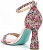 Color:Floral/Multi - Image 3 - Blue by Betsey Johnson Dani Floral Rhinestone Ankle Strap Dress Sandals