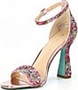 Color:Floral/Multi - Image 4 - Blue by Betsey Johnson Dani Floral Rhinestone Ankle Strap Dress Sandals