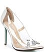 Color:Silver - Image 1 - Blue by Betsey Johnson Demi Clear Glitter I Do Bridal Pumps