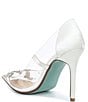 Color:Silver - Image 3 - Blue by Betsey Johnson Demi Clear Glitter I Do Bridal Pumps