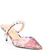 Color:Floral/Multi - Image 1 - Blue by Betsey Johnson Evey Pearl Floral Print Dress Mules