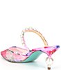Color:Floral/Multi - Image 3 - Blue by Betsey Johnson Evey Pearl Floral Print Dress Mules