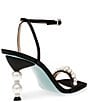 Color:Black - Image 3 - Blue by Betsey Johnson Jacy Pearl Heel Dress Sandals