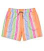 Color:Citrus Stripe - Image 1 - Little/Big Boys 3-10 Citrus Stripe Volley Swim Trunks