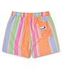 Color:Citrus Stripe - Image 2 - Little/Big Boys 3-10 Citrus Stripe Volley Swim Trunks