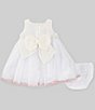 Color:White - Image 2 - Baby Girls Newborn-24 Months Sleeveless Floral-Appliqued Fit & Flare Dress