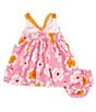 Color:Pink - Image 2 - Baby Girls Newborn-24 Months Sleeveless Floral-Printed Fit & Flare Dress