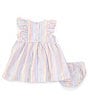 Color:Multi - Image 2 - Baby Girls Newborn-24 Months Stripe Smocked Seersucker Flutter Sleeve Dress