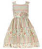 Color:Multi - Image 1 - Big Girls 7-16 Sleeveless Striped/Floral Mixed-Media Dress