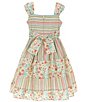 Color:Multi - Image 2 - Big Girls 7-16 Sleeveless Striped/Floral Mixed-Media Dress