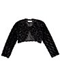 Color:Black - Image 1 - Little Girls 2T-6X Long Sleeve Faux Fur Cardigan