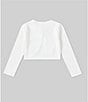 Color:White - Image 2 - Little Girls 2T-6X Long Sleeve Rosette-Appliqued Cardigan