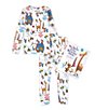 Color:White Multi - Image 1 - Kids 2-10 Ten Rules of the Birthday Wish Two-Piece Pajamas & Book Set