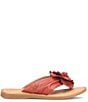 Color:Red - Image 2 - Izzy Leather Flower Thong Sandals