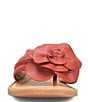 Color:Red - Image 5 - Izzy Leather Flower Thong Sandals