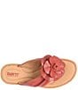 Color:Red - Image 6 - Izzy Leather Flower Thong Sandals