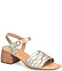 Color:Panna Cotta Gold - Image 1 - Shonie Leather Block Heel Sandals