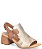 Color:Panna Cotta Light Gold/Brown - Image 1 - Sylvie Leather Block Heel Slingback Sandals