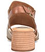 Color:Panna Cotta Light Gold/Brown - Image 3 - Sylvie Leather Block Heel Slingback Sandals