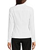 Color:Bright White - Image 2 - BOSS by Hugo Boss Bashinah Point Collar Long Sleeve Slim Fit Blouse