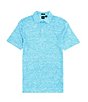 Color:Open Blue - Image 1 - BOSS Press 54 Linen Short Sleeve Linen Polo Shirt