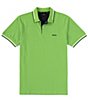Color:Bright Green - Image 1 - BOSS Slim Fit Paul Stretch Short Sleeve Polo Shirt