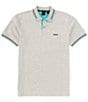 Color:Light Grey - Image 1 - BOSS Slim Fit Paul Stretch Short Sleeve Polo Shirt