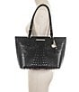 Color:Black - Image 5 - Melbourne Collection Leather Crocodile-Embossed Medium Asher Tasseled Tote Bag