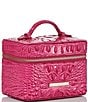 Color:Paradise Pink - Image 4 - Melbourne Collection Paradise Pink Small Charmaine Travel Leather Makeup Bag