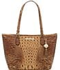 Color:Toasted Almond - Image 1 - Ombre Melbourne Collection Leather Toasted Almond Medium Asher Tasseled Tote Bag