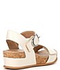 Color:Cloud White - Image 2 - Huntley Leather Strap Cork Wedge Sandals